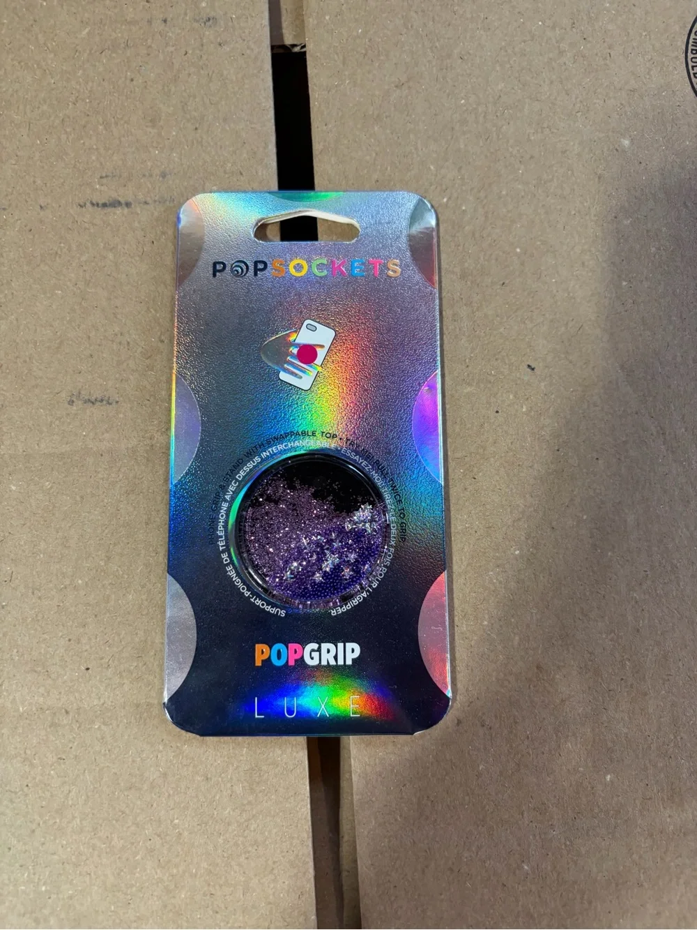 PopSocket PopGrip Luxe Phone Grip in Purple Glitter